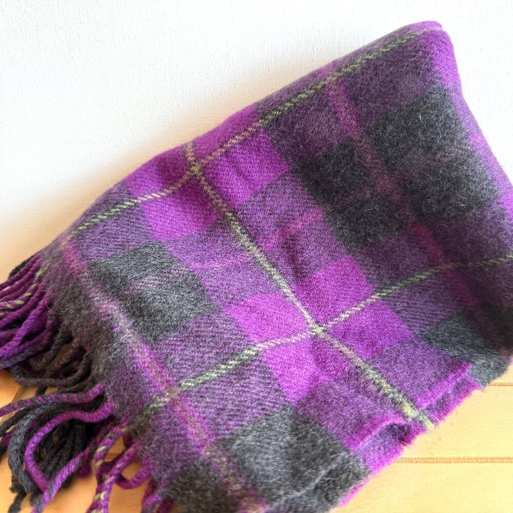 John Hanly Merino Wool Vintage Tartan Scarf